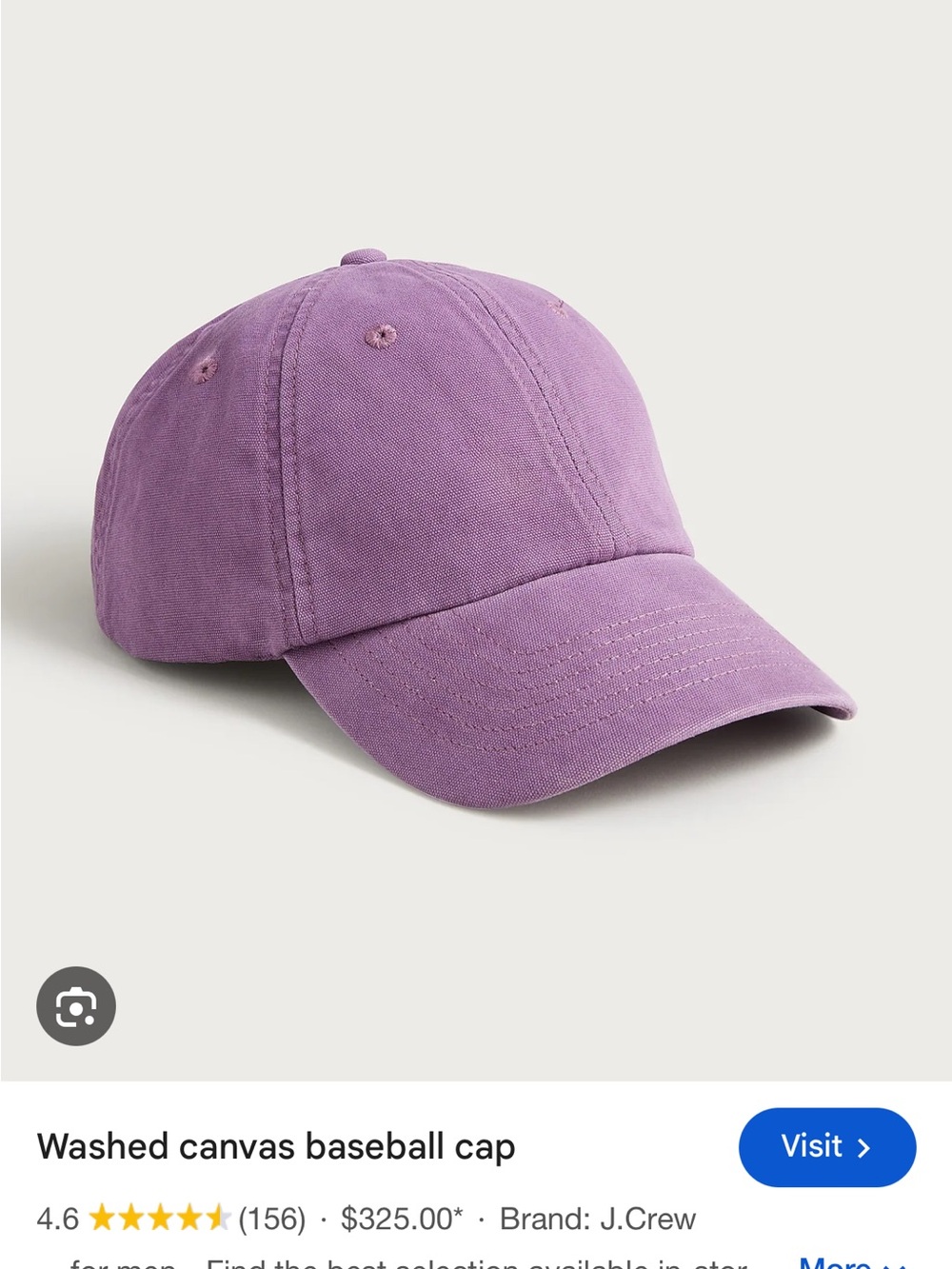 J. Crew Washed Canvas Baseball Cap - Purple